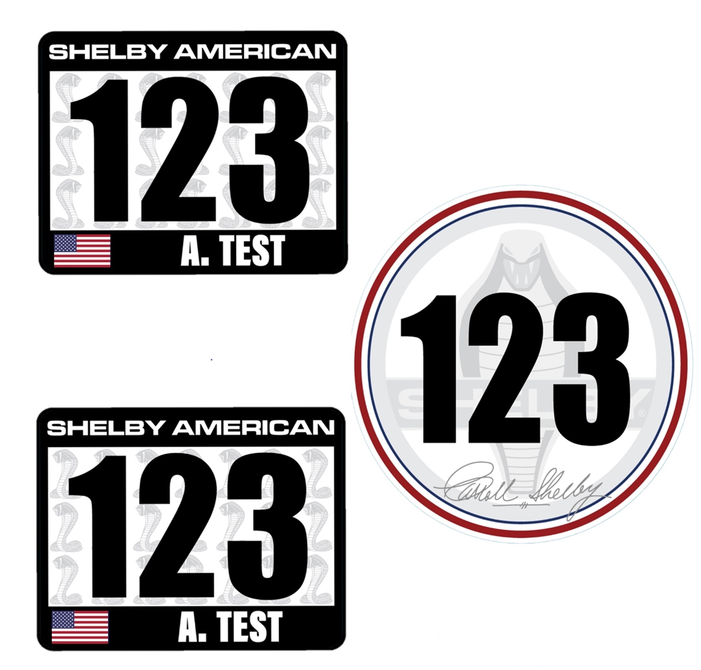 Shelby Race Inspired Number Decals (2 Blocks and 1 Round)